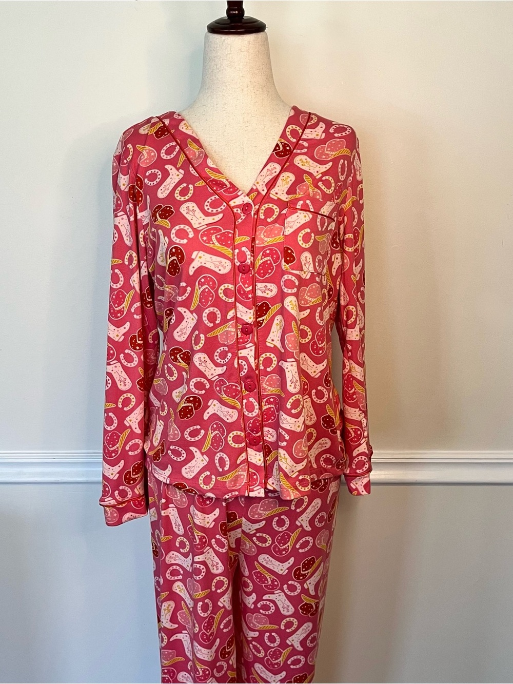 Pink cowgirl Print Pajama Set